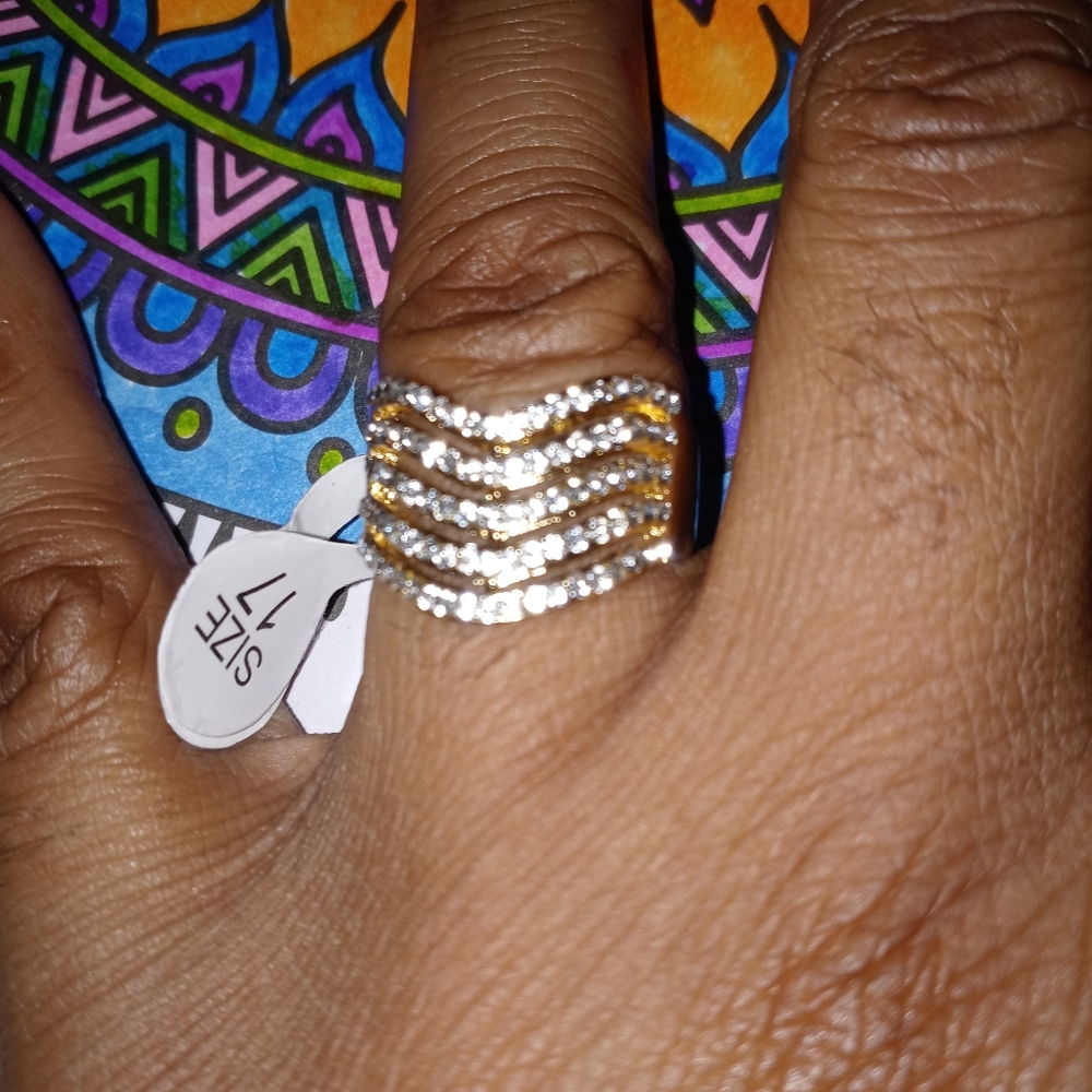 Chevron Bling Ring - Picture 2 of 5